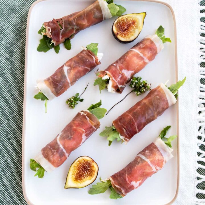 Prosciutto Wrapped Figs with Goat Cheese and Arugula | Picnic Lifestyle