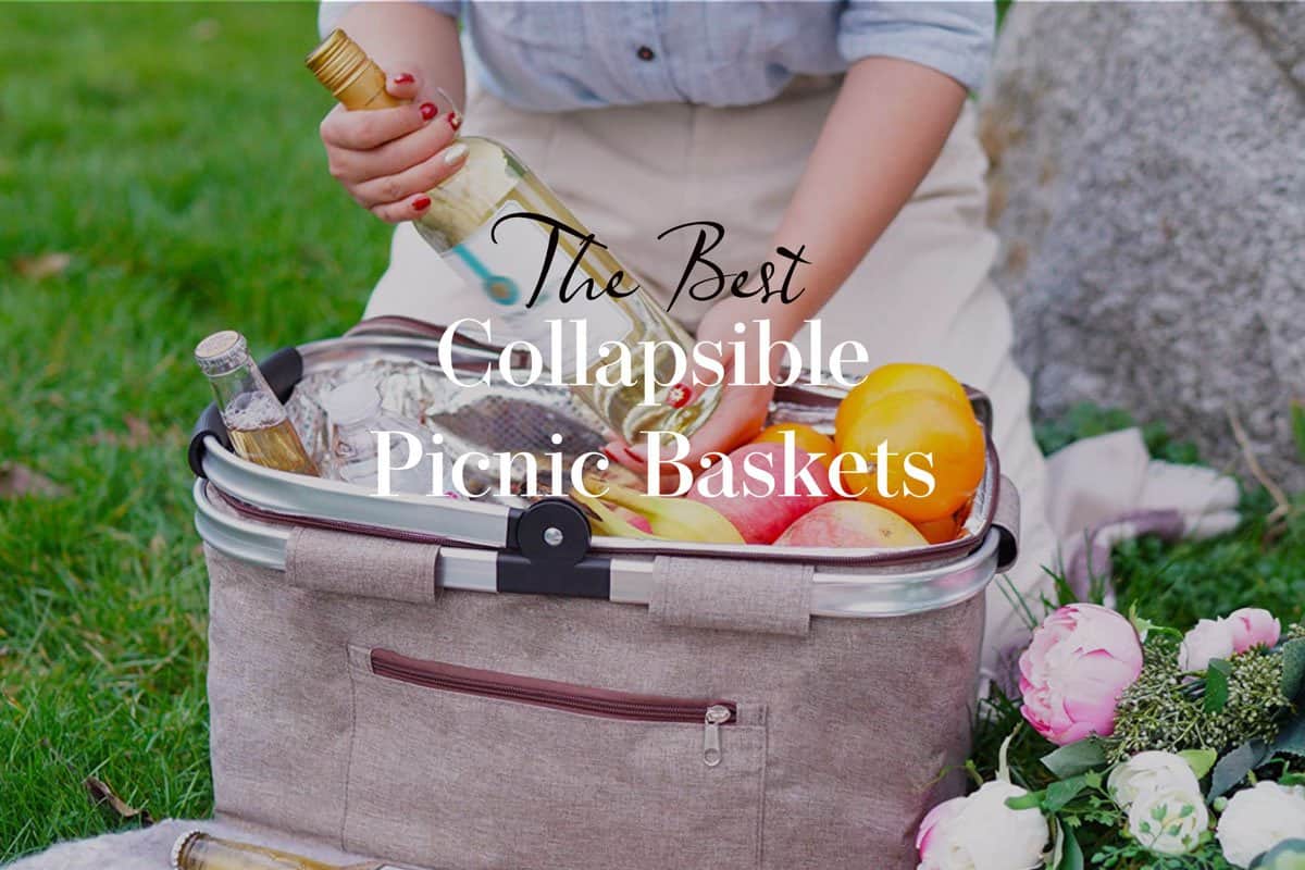 XBKBGKR Collapsible lunch basket,Waterproof Leakproof Large Size Picnic Basket Insulated Reusable Waterproof Lining,Apply to Outdoor Camping Travel Shopping 