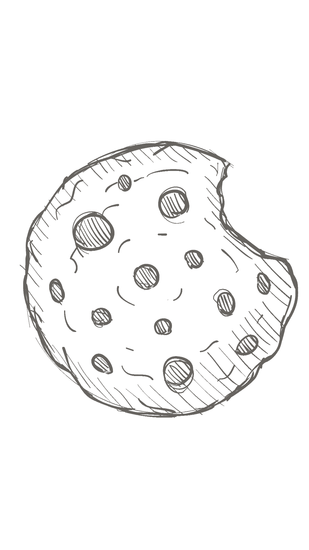 Drawing Sketch of Chocolate Chip Cookie Stock Illustration  Illustration  of chip round 243269303