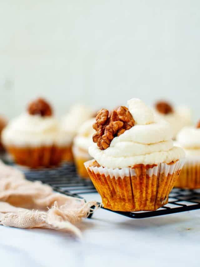 Carrot Cupcakes with Cream Cheese Frosting Story