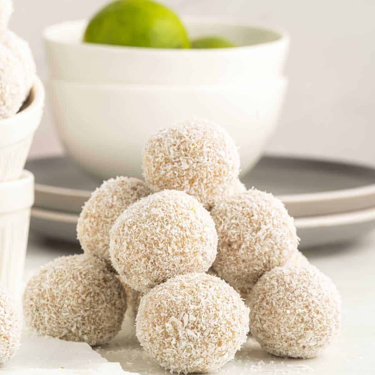 Key Lime Truffles in a pile. 