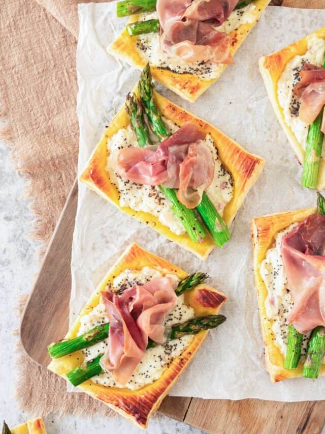 Ricotta Asparagus Puff Pastry Tarts Story